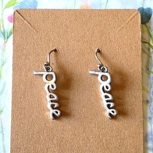 Silver Peace Dangle Earrings